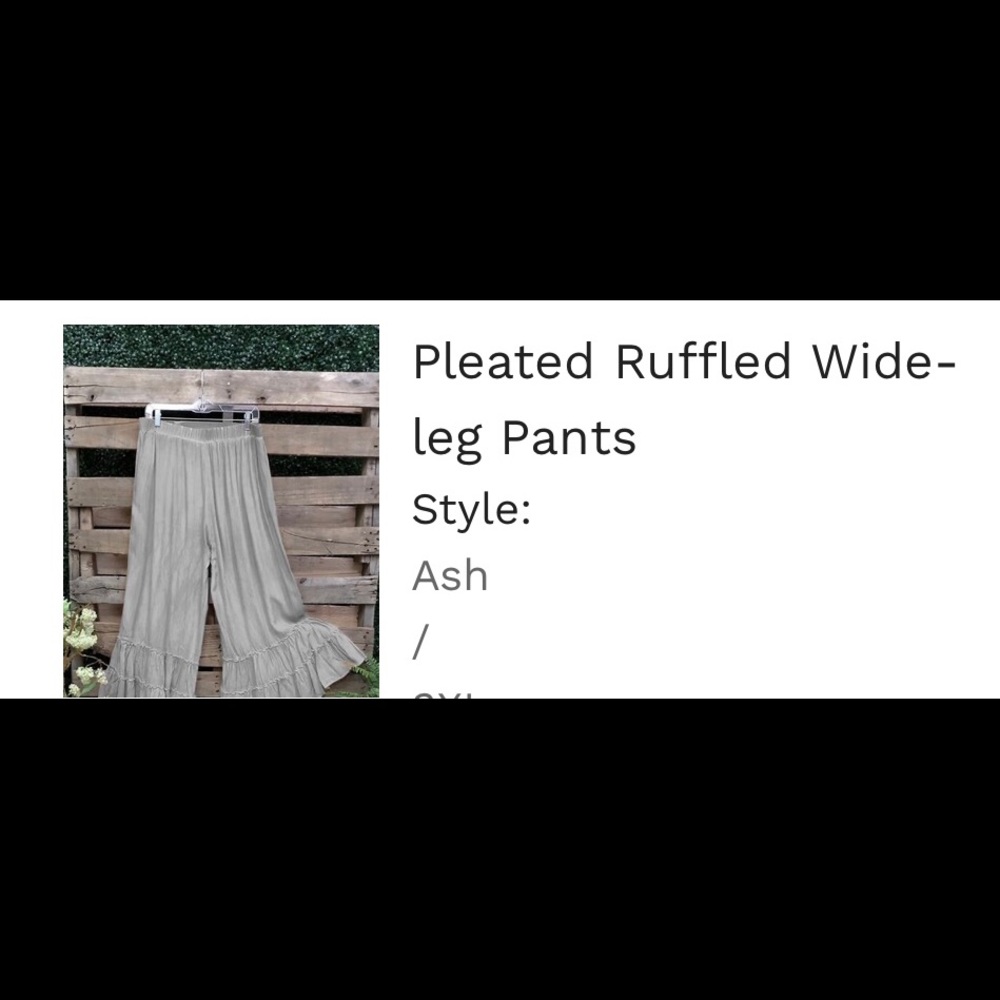 Wide Leg Ruffle Pants